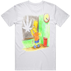 Bart Simpson Weed Leaf Retro Classic T Shirt