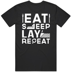 Bricklaying And Stonemasonry 2 Eat Sleep Lay Repeat Retro Classic T Shirt