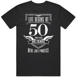 50 Life Begins Retro Classic T Shirt 50 Life Begins Retro Classic T Shirt