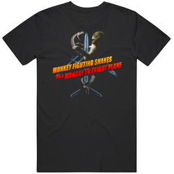 Monkey Fighting Snakes On A Monday To Friday Plane Parody Retro Classic T Shirt