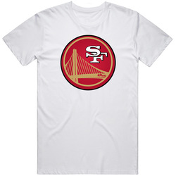 San Fancisco 49ers And Golden State Warriors Mash-up Sports Logo Retro Classic T Shirt
