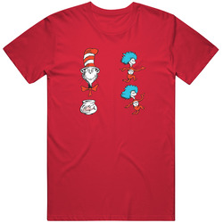 Dr. Seuss Characters Thing 1 And Thing 2 Retro Classic T Shirt