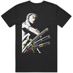 Zoro Roronoa pirate hunter bushido 3 sword swordsmen Straw Hat Pirates One Piece Retro Classic T Shirt