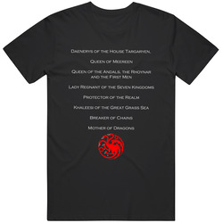 Khaleesi Daenerys Got Titles Tv Fan Dragons Retro Classic T Shirt