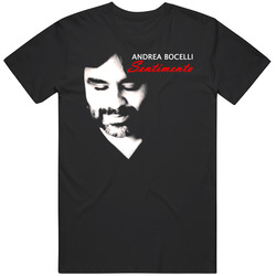 Andrea Bocelli Sentimento Mens Black Retro Classic T Shirt