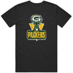 Green Bay Packers And Milwaukee Bucks Combined Logo Distressed Retro Classic T Shirt