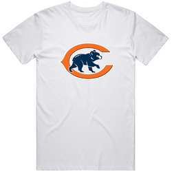 Chicago Bears And Chicago Cubs Combined Mash Up Logo Retro Classic T Shirt