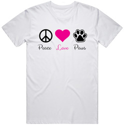 Peace Love Paws Retro Classic T Shirt