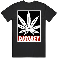 Weed Leaf Disobey Retro Classic T Shirt