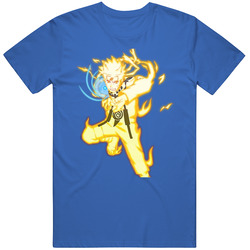 Nine-tails Chakra Mode Rasengan Naruto Uzumaki Anime Manga Retro Classic T Shirt