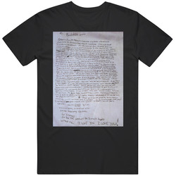 Kurt Cobain Suicde Note Letter Retro Classic T Shirt