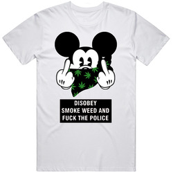 Disobey Smoke Weed Fuck The Police Retro Classic T Shirt