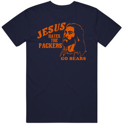 Jesus Hates The Packers Go Bears Football Retro Classic T Shirt