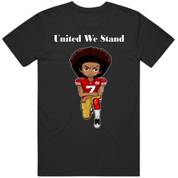 Colin Kaepernick United We Stand Kneeling Perilous Protest Fight Graphic Cartoon Classic Retro T Shirt