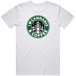 Funny Cannabis Marijuana And Coffee Classic Retro T Shirt