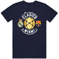 El Clasico Del Futbol Soccer Real Madrid Fc Barcelona Miami 29 De Julio 2017 Hard Rock Stadium Classic Retro T Shirt