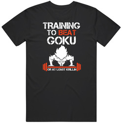 Training To Beat Goku Or At Least Krillin Dragonballz Insaiyan Ssj Black Classic Retro T Shirt