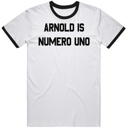 Arnold Is Numero Uno Mens Ringer White Classic Retro T Shirt