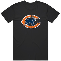 Chicago Bears And Chicago Cubs Combined Mash Up Distressed Classic Retro T Shirt