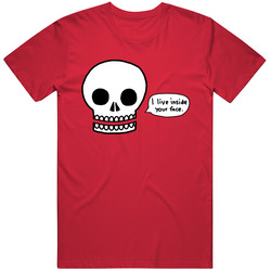 Funny Humor Skull I Live Inside Your Face Classic Retro T Shirt
