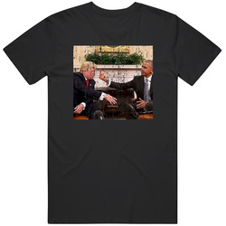 Barack Obama Giving Donald Trump The Finger, Fuck Donald Trump Distressed Classic Retro T Shirt