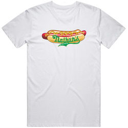 Famous Nathan Hotdogs Distressed Logo Classic Retro T Shirt Famous Nathan Hotdogs Distressed Logo Classic Retro T Shirt