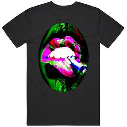 Sexy Girl Lips Smoking Classic Retro T Shirt