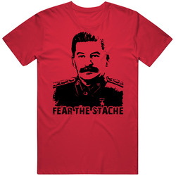 Stalin Fear The Stache Communism Funny Russian Classic Retro T Shirt