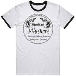 Mud Cat Whiskers Black Ringer Circle Logo Classic Retro T Shirt
