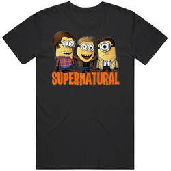 Minion Supernatural Black Tee Classic Retro T Shirt