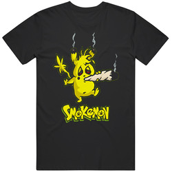 Smokemon Weed 420 Stoner Cannabis Pot Head Funny Pokemon Go Classic Retro T Shirt