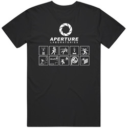 Portal 2 Aperture Science Laboratories Video Game Mens Black Classic Retro T Shirt Portal 2 Aperture Science Laboratories Video Game Mens Black Classic Retro T Shirt