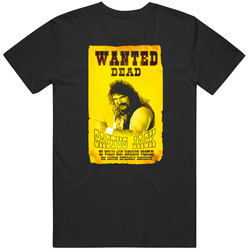 Cactus Jack Mick Foley Yellow Poster Wanted Dead Mens Black Classic Retro T Shirt
