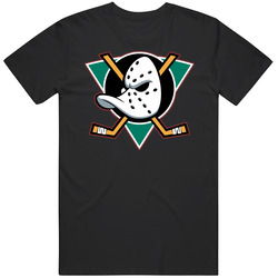 Mighty Ducks Of Anaheim Logo Mens Black Classic Retro T Shirt