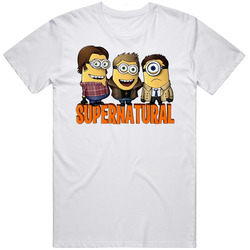Minion Supernatural Funny Mens White Classic Retro T Shirt
