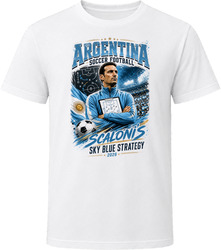 Argentina Soccer Football Coach Scaloni's Sky Blue Strategy T Shirt