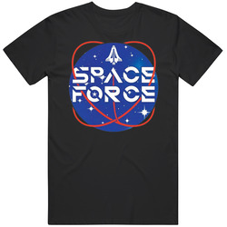 Space Force 5 Merch 2020 Trump Campaign Men’s 100% Cotton Black T Shirt