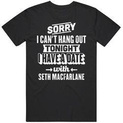 Can't Hangout Tonight Date With Seth Macfarlane Action Movie Actor Fan Men’s 100% Cotton Black T Shirt