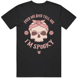 Feed Me And Tell Me I'm Spooky Cute Halloween Men’s 100% Cotton Black T Shirt