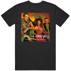 The Bc 52s The Flintstones Fictional Music Group Fan Men’s 100% Cotton Black T Shirt