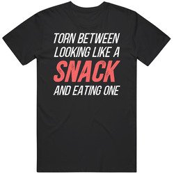 Torn Between Looking Like A Snack Or Eating One Men’s 100% Cotton Black T Shirt