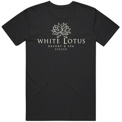 The White Lotus Resort Sicily Logo Men’s 100% Cotton Black T Shirt