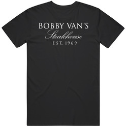 Bobby Vans Burger Food Fan Men’s 100% Cotton Black T Shirt