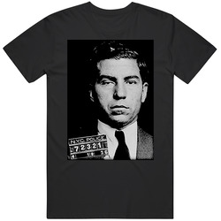 Lucky Luciano Mafia Men’s 100% Cotton Black T Shirt