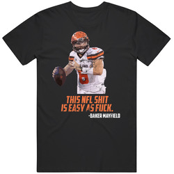Vintage Distressed Baker Mayfield This Nfl Shit Is Easy As Fck Football Fan Men’s 100% Cotton Black T Shirt