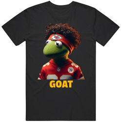 Goat Kermit Mahomes Patrick Mahomes Parody Men’s 100% Cotton Black T Shirt