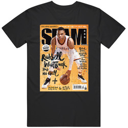 Slam Magazine Issue 196 Russell Westbrook Popular Basketball Magazine Grunge Look Men’s 100% Cotton Black T Shirt