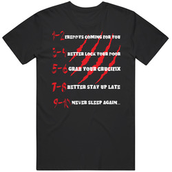 Freddy Krueger Halloween 1-10 Poem Funny Halloween Men’s 100% Cotton Black T Shirt