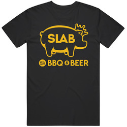 Slab Bbq And Beer Favorite Restaurant Men’s 100% Cotton Black T Shirt