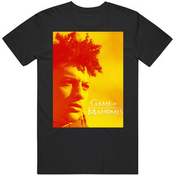 Game Of Mahomes Game Of Thrones Poster Parody Kansas City Football Qb Men’s 100% Cotton Black T Shirt